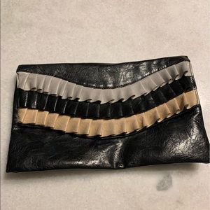 Adorable black clutch with ruffle detail